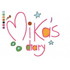 Logo Mika Diary Embroidery Design